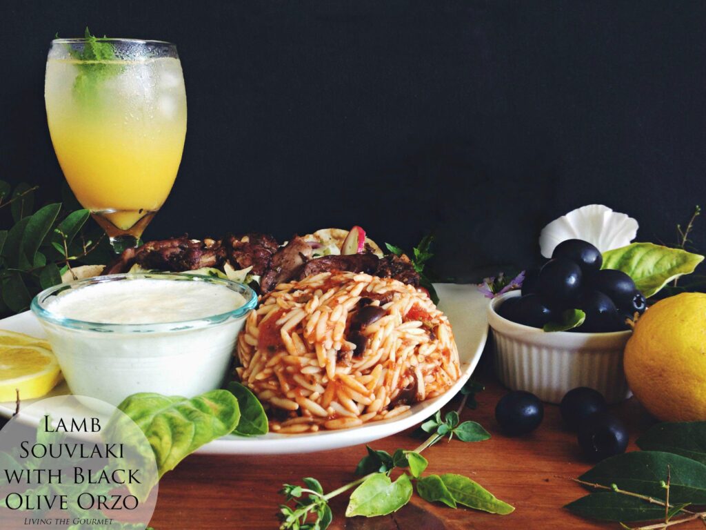 Lamb Souvlaki & Black Olive Orzo - California Ripe Olives