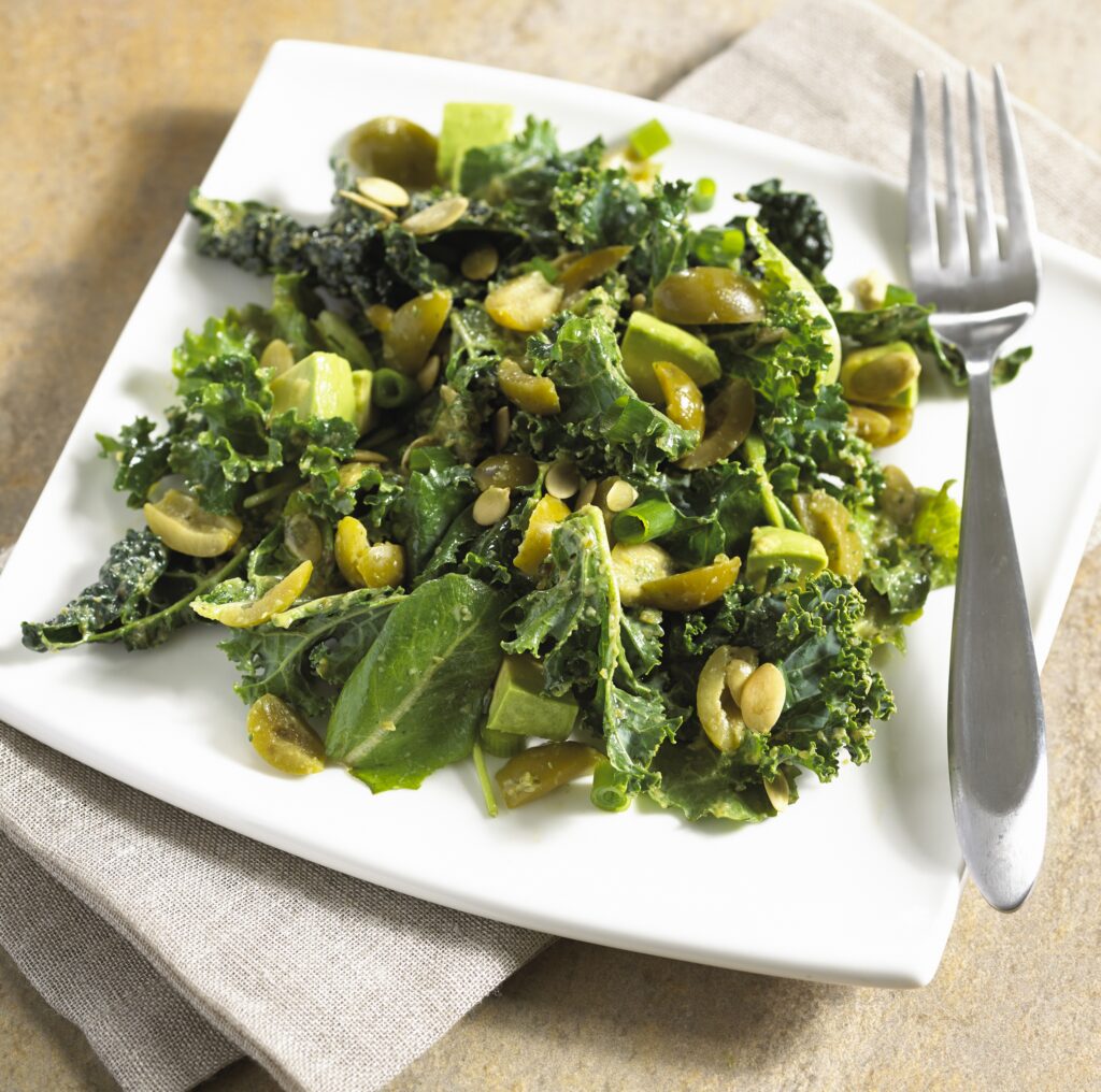 Kale and Green Ripe Olive Salad - California Ripe Olives