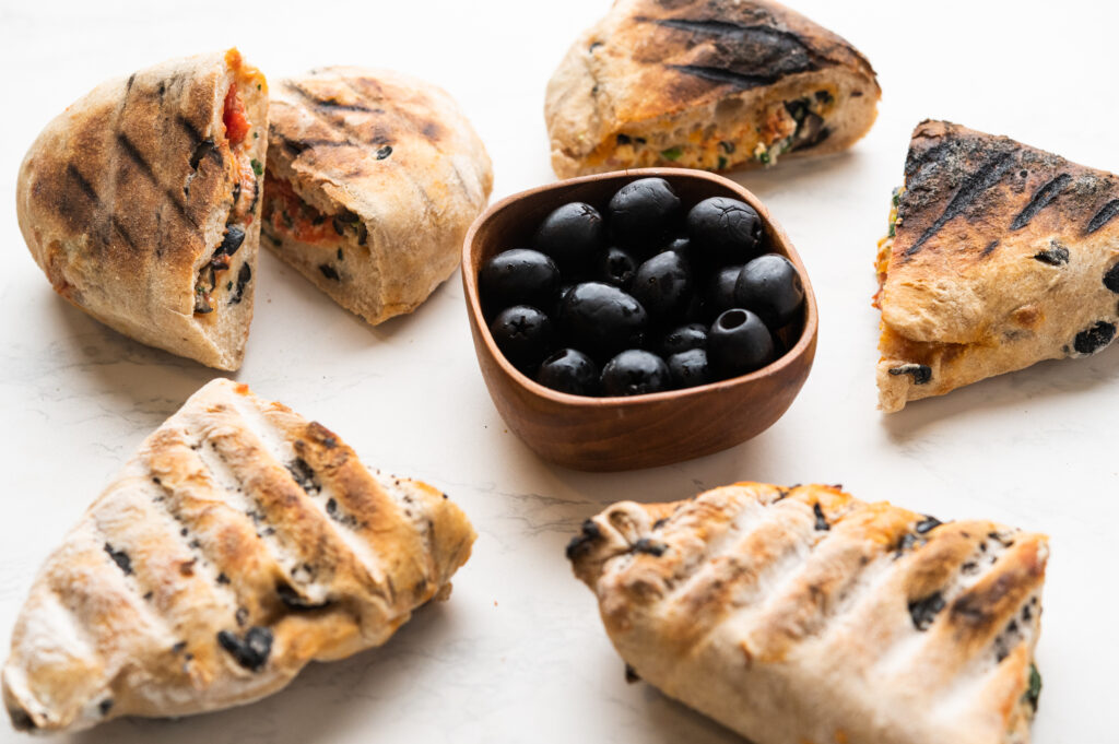 Grilled Pepperoni Olive Calzones - California Ripe Olives