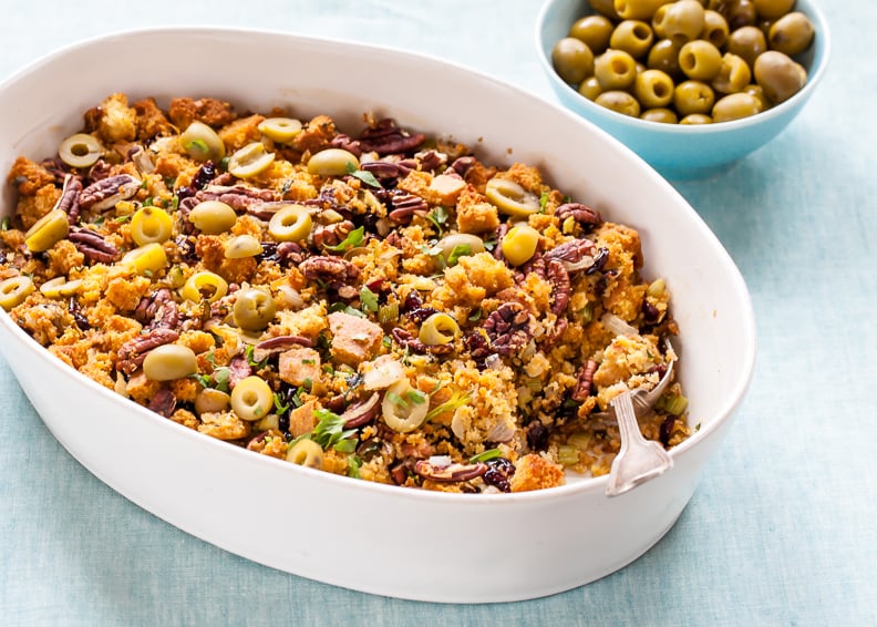 Cornbread Stuffing with Green Olives and Pecans